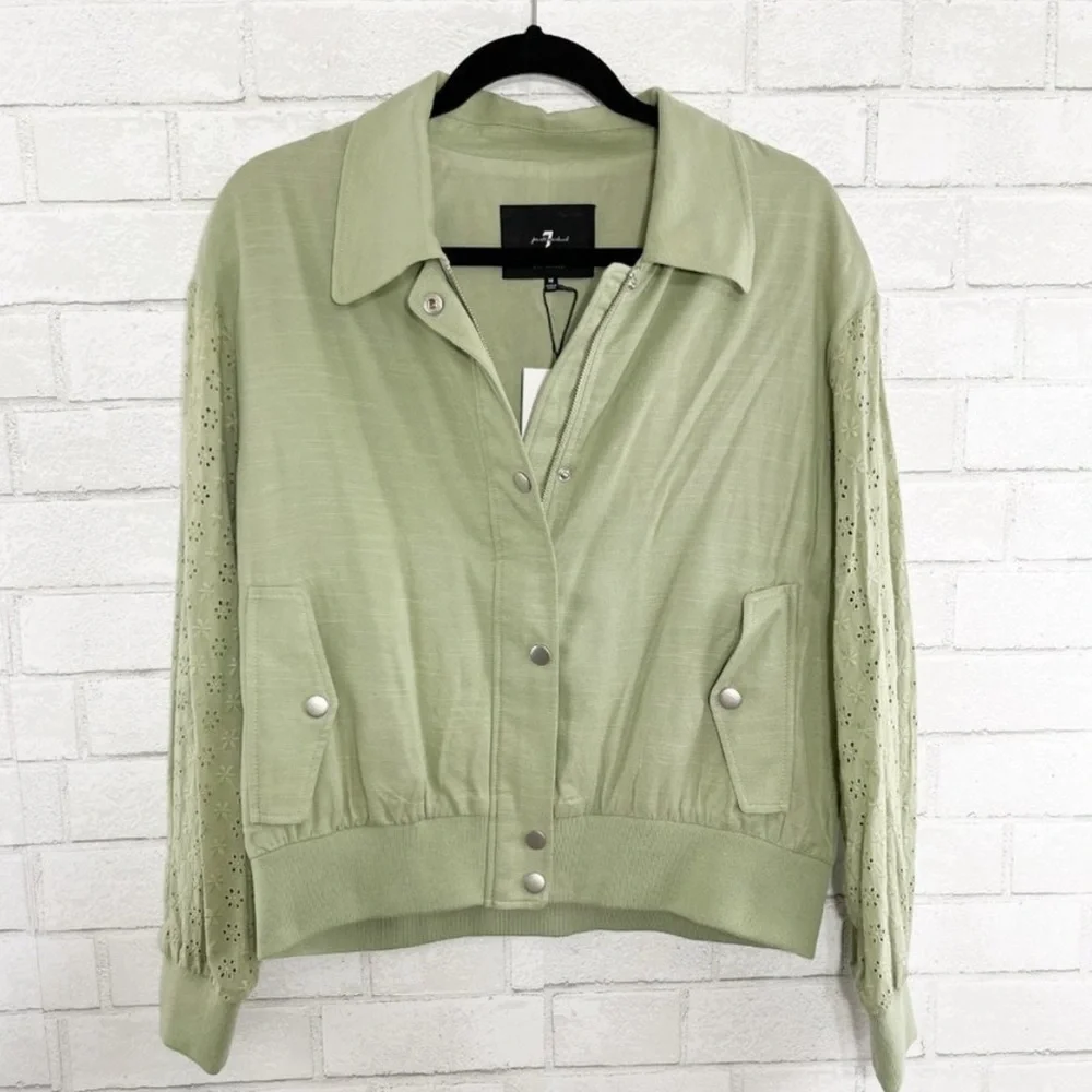 7 FOR ALL MANKIND SAGE GREEN LIGHTWEIGHT JACKET